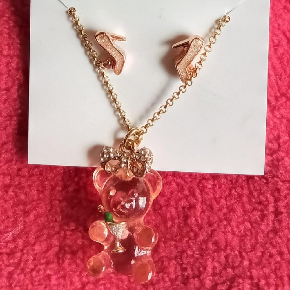 Betsey Johnson Gumm Bear with Golden Slippers